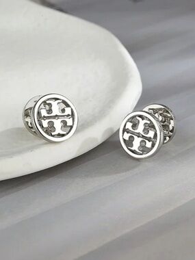 Tory Burch Logo Disc Stud Earrings - Women Jewelry